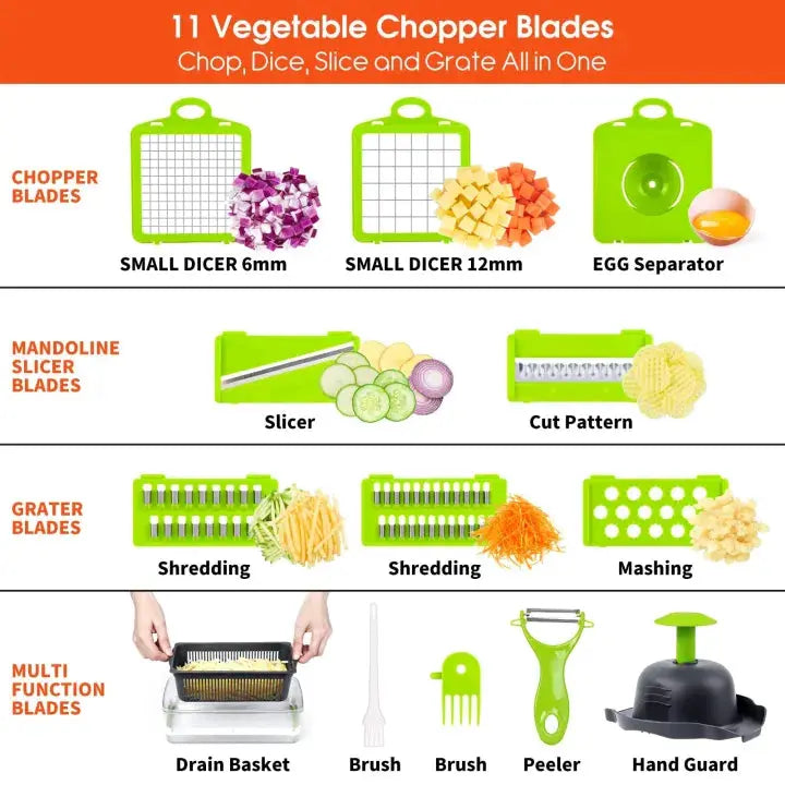 16-in-1 Multifunction Vegetable Cutter & Slicer | Premium Chopper for Kitchen image 3