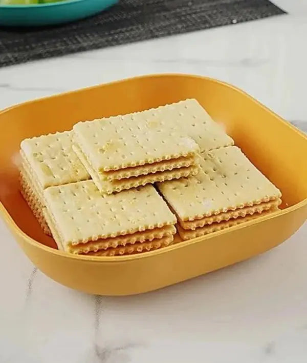 Pastel Plastic Snack Plates Set with Storage Stand – Reusable Dessert & Serving Plates for Home(Pack of 10) image 4