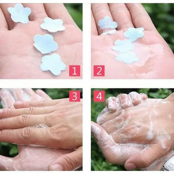 Cute Mini Soap Paper Sheets for Travel – Portable Hand Wash Paper Soap in Bottle image 2