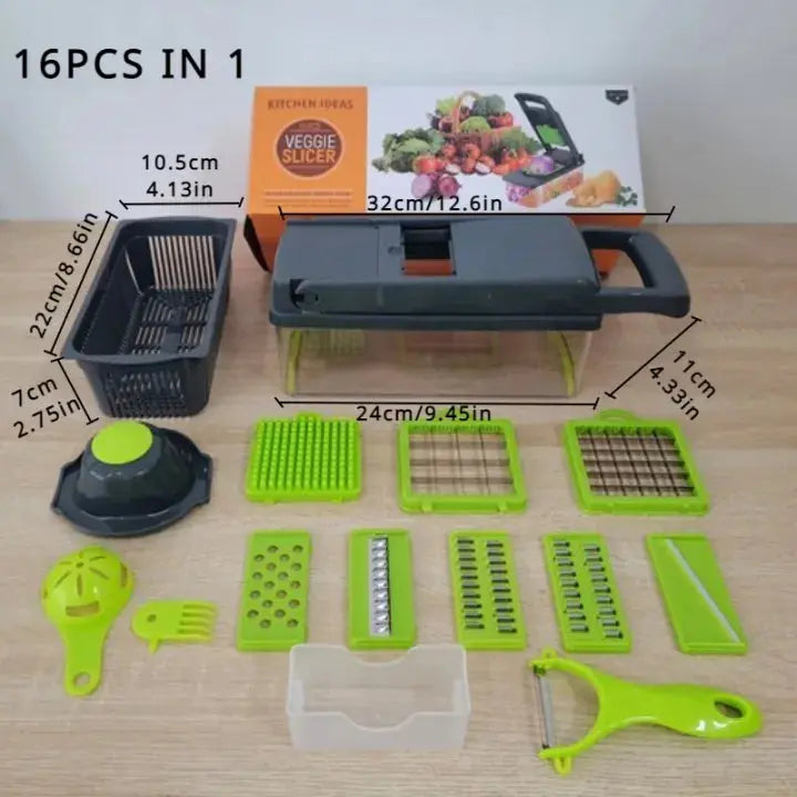 16-in-1 Multifunction Vegetable Cutter & Slicer | Premium Chopper for Kitchen image 2